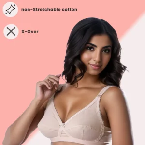 lotus cotton non padded cross over style wirefree bra