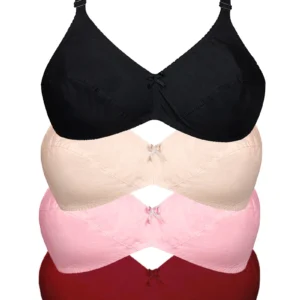 (pack of 4) luxury essential cotton bras for everyday wear